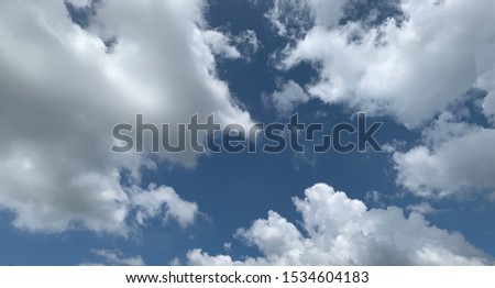 The scenery of the blue sky, Clouds on the white sky, quaint Take picture a high angle from the plane.