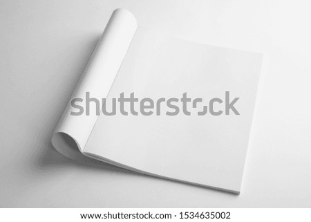 Blank book on white background. Mock up for design