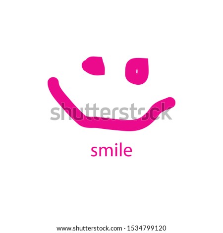 Smile face pink vector design illustration