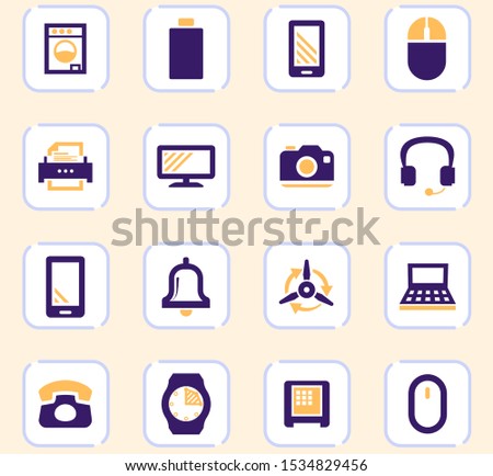 Home appliances vector icons for user interface design