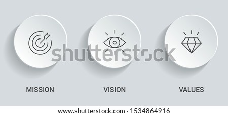 Mission. Vision. Values. Web page template. Modern flat design concept. Eps10 Royalty-Free Stock Photo #1534864916