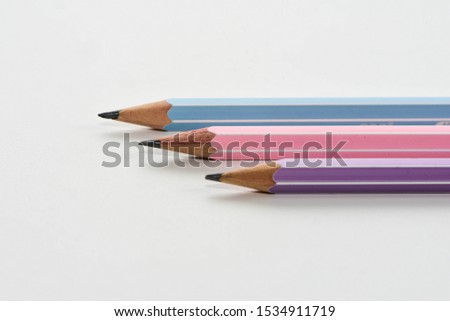 Wood Pencils isolated on white background/Close up