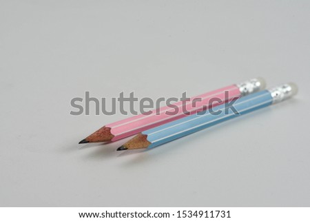 Wood Pencils isolated on white background/Close up