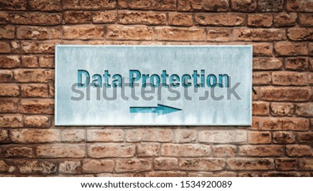 Street Sign the Direction Way to DATA PROTECTION