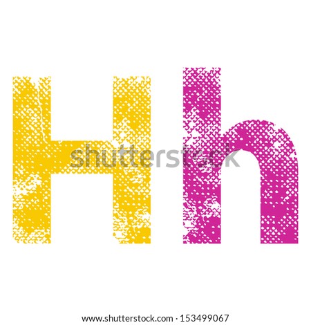 Multicolor grunge letters H. Vector illustration.