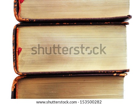 Old books isolated on white background