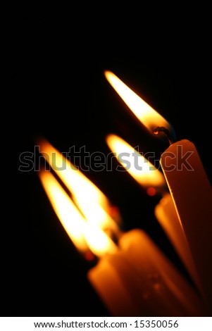 candles on black background