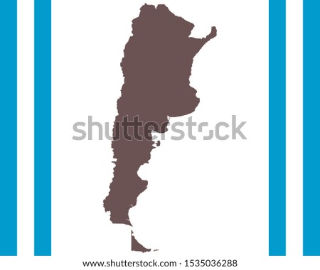 Map of Argentina on background with flag