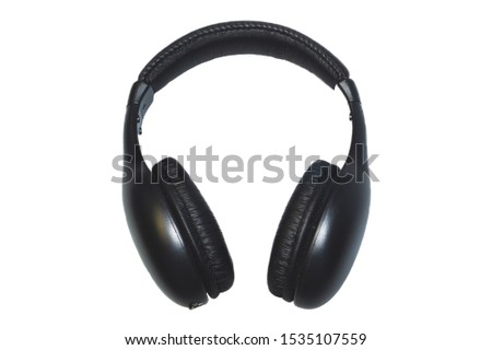 Black headphones isolated on a white background. wireless earphones. clip art