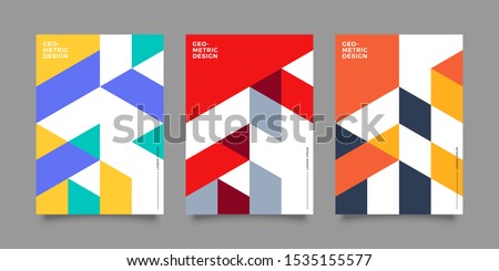 Covers with minimal design. Cool geometric backgrounds for your design. Applicable for Banners, Placards, Posters, Flyers etc. Eps10 vector Royalty-Free Stock Photo #1535155577