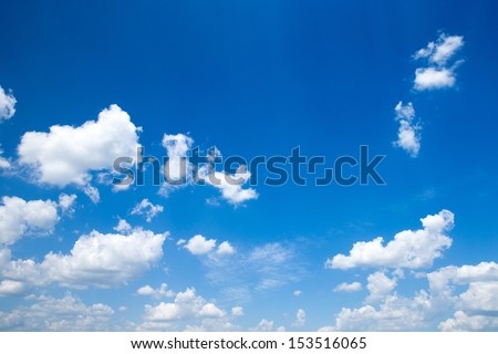 blue sky background with a tiny clouds Royalty-Free Stock Photo #153516065