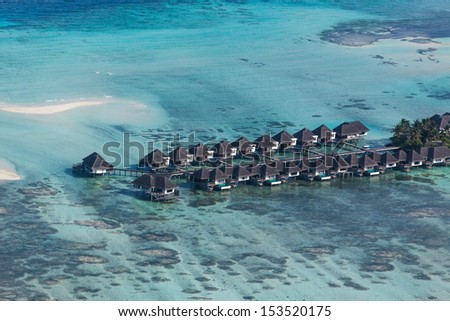 aerial view of tropical island in Maldives