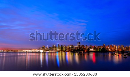 October sunrise over Vancouver skyline