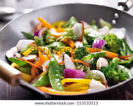 vegetarian wok stir fry Royalty-Free Stock Photo #153533513