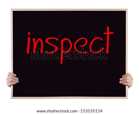 inspect on blackboard with hands