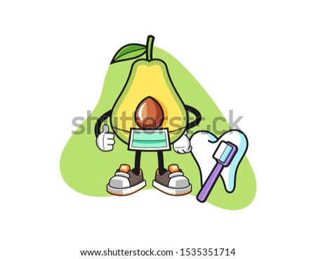 Avocado dentist mascot design vector. Cartoon character illustration for business, t shirt, sticker.