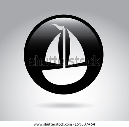 sailboat design over gray background vector illustration 