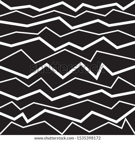 Abstract pattern vector. Design zigzag line white on black. Design print for illustration, texture, textile, wallpaper, background. Set 10