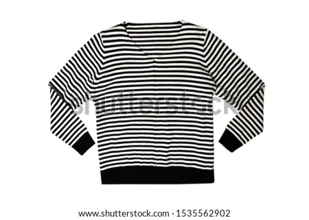 Female sweater with stripes isolated on a white background