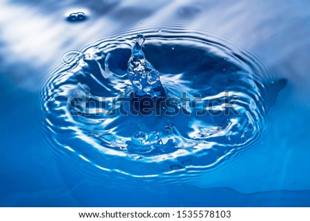 surface splash in blue water