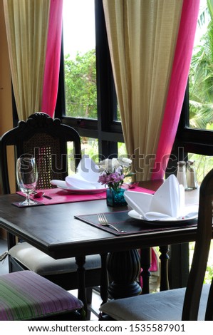 Table set stock photo
Thailand, Table, Tablecloth, Black And White, Chair