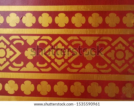 Thai pattern red abstract background or texture 