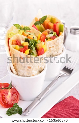 tortilla wrap with vegetables