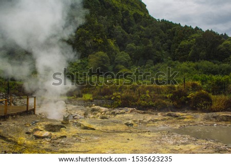 Geothermal activity in Furnas village, Sao Miguel, Azores, Portugal
