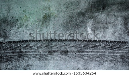 Track tire on cement or asphalt for background, Dark tone Royalty-Free Stock Photo #1535634254