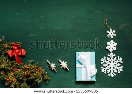 Christmas tree new year gifts postcard winter holidays vacations