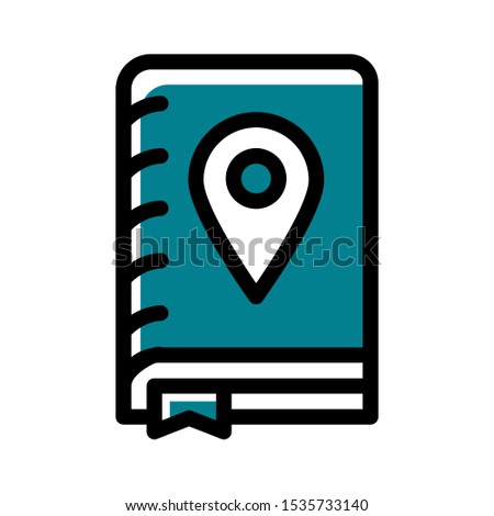 Vector illustration of camping. adventure book icon with a combination of green isolated white background. filled outline style