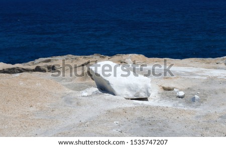 Landscape at Sarakiniko on Milos island, Cyclades Islands, Greece
