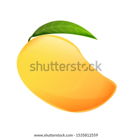 cartoon graphic mango fruit yellow isolated on white background