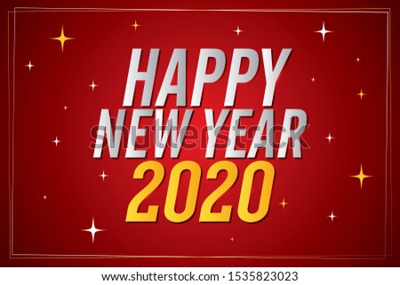 Happy new year 2020 festival wonderful red theme of stars