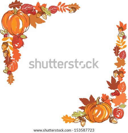 Thanksgiving autumn frame vector illustration