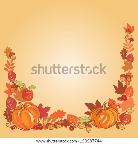 Thanksgiving autumn frame vector illustration