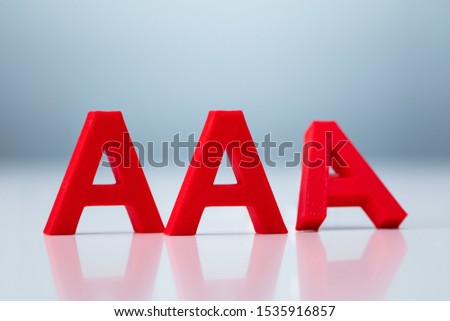 Credit Rating Decrease From AAA to AA Concept Royalty-Free Stock Photo #1535916857