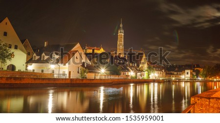 Night picture  in Landshut, Germany.
Landshut is a city straddling the River Isar in Bavaria, southern Germany. It’s known for the medieval Trausnitz Castle