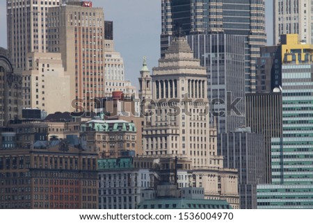 view of Manhattan skyscrapers, New York, USA