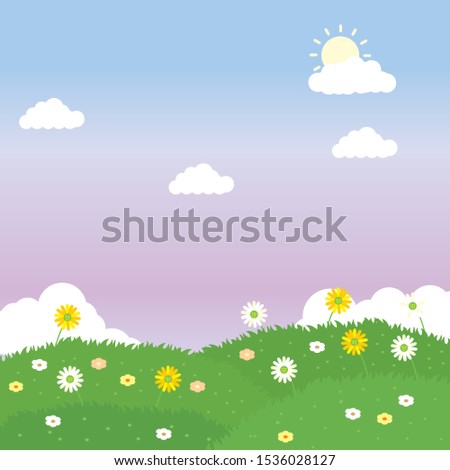 Cute nature landscape vector illustration suitable for kids background  