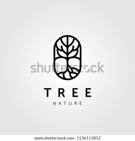 abstract line tree nature logo vector icon design illustration