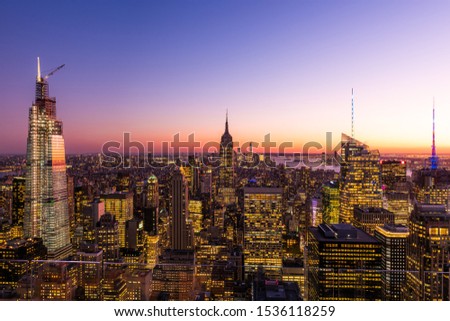 New York City skyline with cityscape and skyscraper in Manhattan