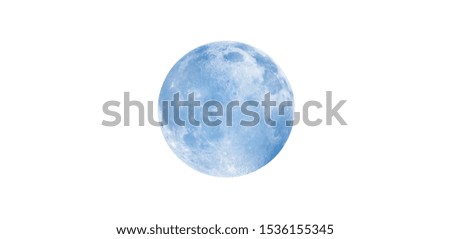 Full Blue Moon isolated white background "Elements of this image furnished by NASA "