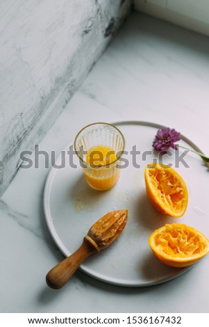 Fresh Orange Juice Squeezed In glass