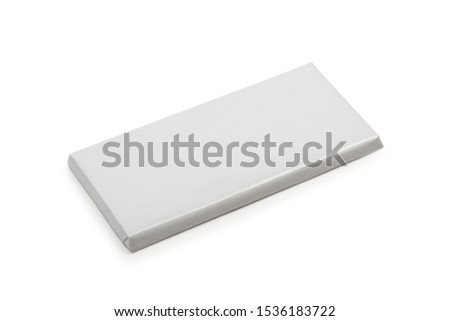 Blank white package cover template of Chocolate Bar isolated on white with clipping path