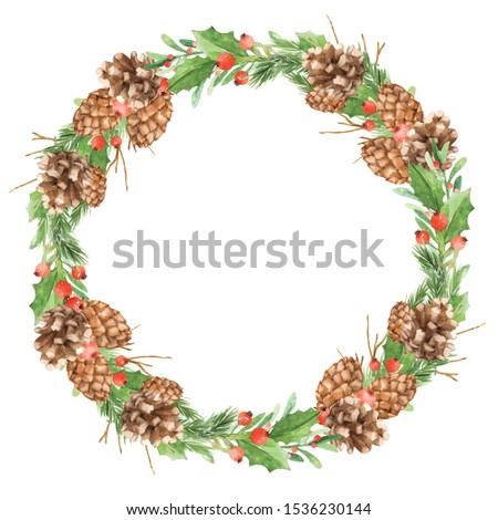 Christmas wreath clip art for Christmas invitation or greeting cards