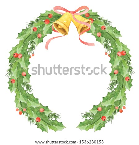 Christmas wreath clip art for Christmas invitation or greeting cards