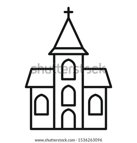 Catholic church icon. Outline catholic church vector icon for web design isolated on white background