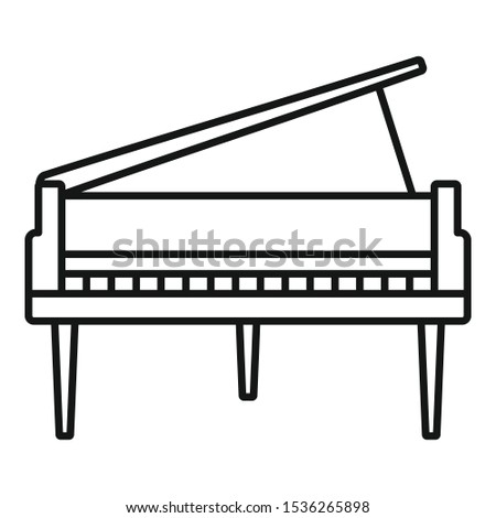 Grand piano icon. Outline grand piano vector icon for web design isolated on white background