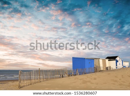 beach cabins on the coast near Calais